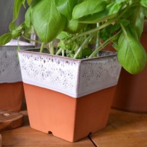 Windowsill Square Herb Pot & Tray